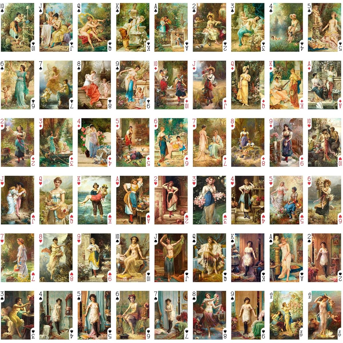 HANS ZATZKA Playing Cards (Poker Deck 54 Cards All Different) Vintage Retro Museum Painting Fantasy Pinup