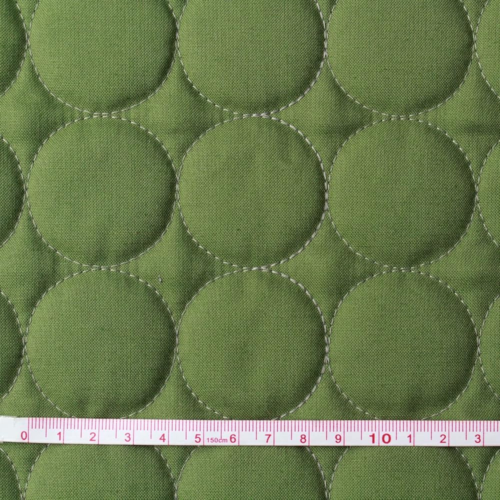 Nippon Chuko Circle Stitch Quilting Fabric -Circle- Khaki x Gray 3M Cut CIRQL-15-3M Fabric Design Stitch Quilting