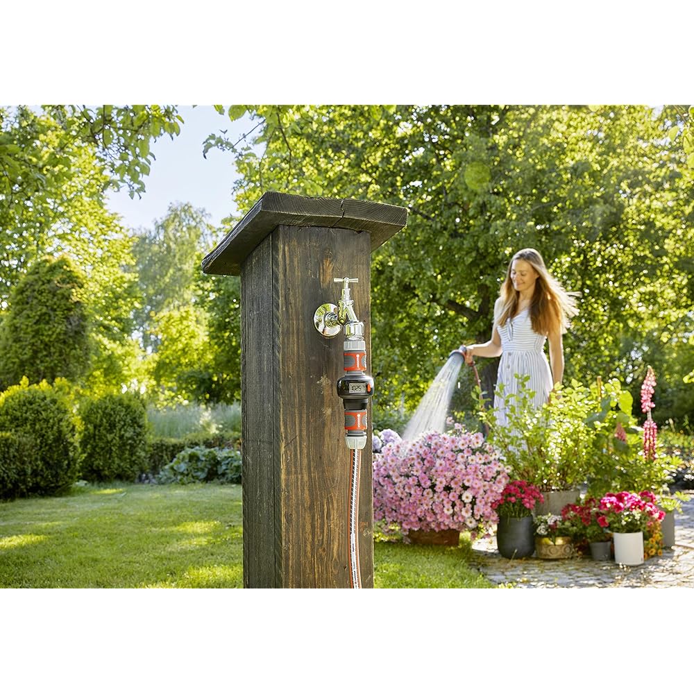 GARDENA Flow Meter Water Meter Digital 360° Rotating LCD All 4 Modes AquaCount 18350-20 Made in Germany