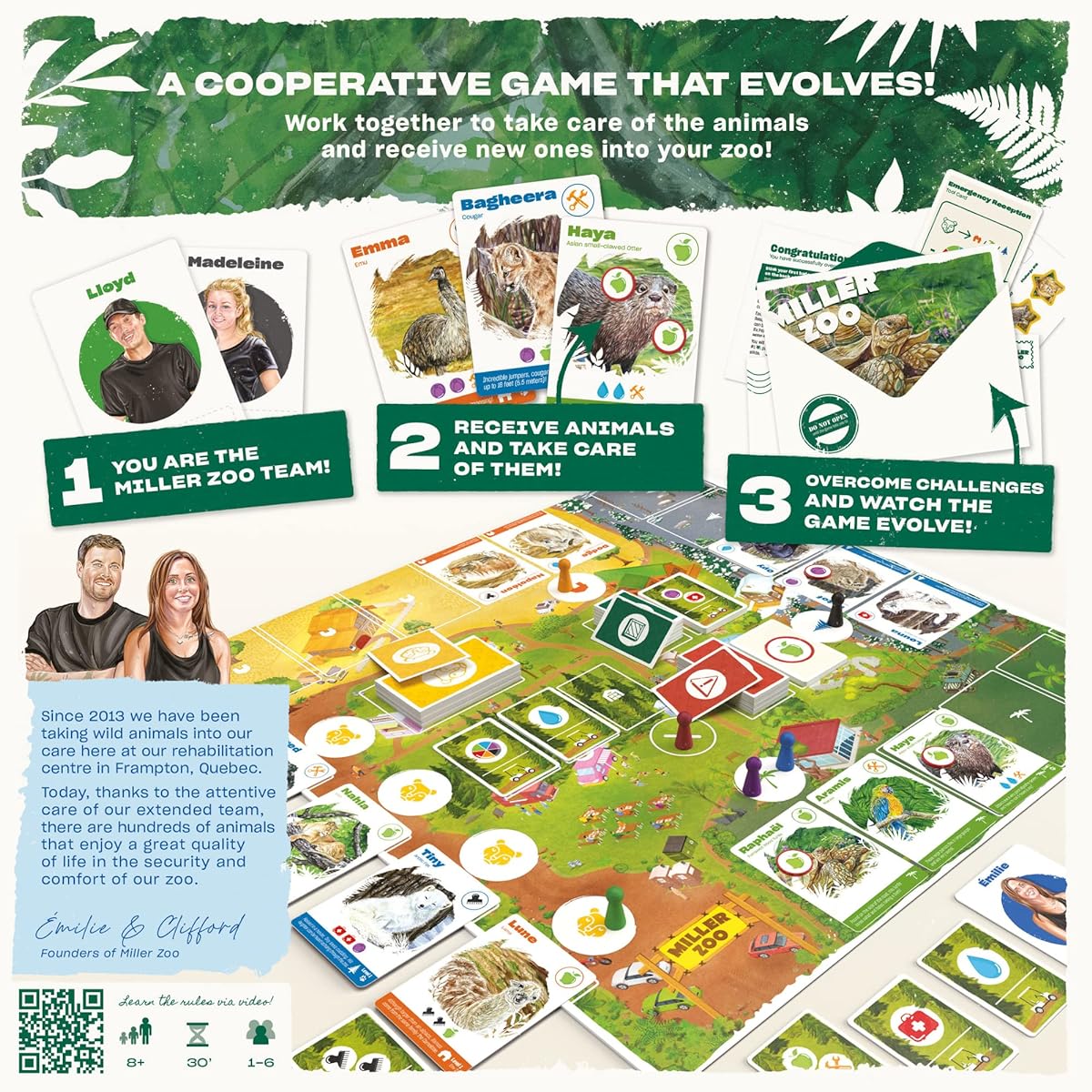 Miller Zoo | Family Friendly Cooperative Strategy Game | Ages 8+ | 1-6 Players | 30 Minutes