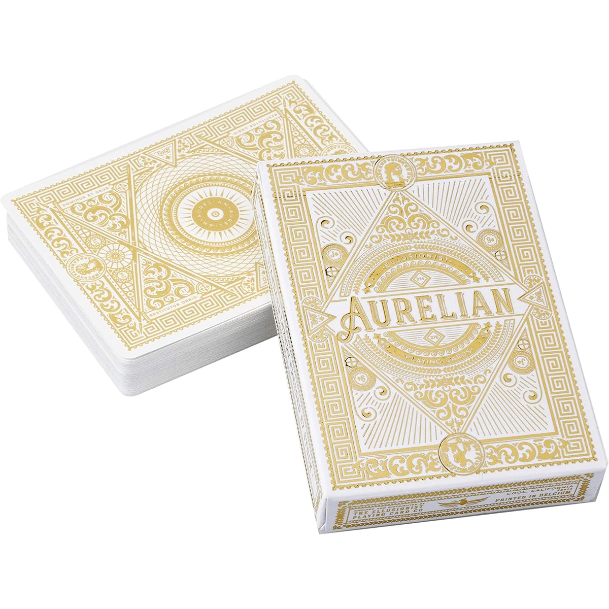 Ellusionist Roman Empire Themed Playing Cards Deck - White Aurelian - for Games and Magic Tricks