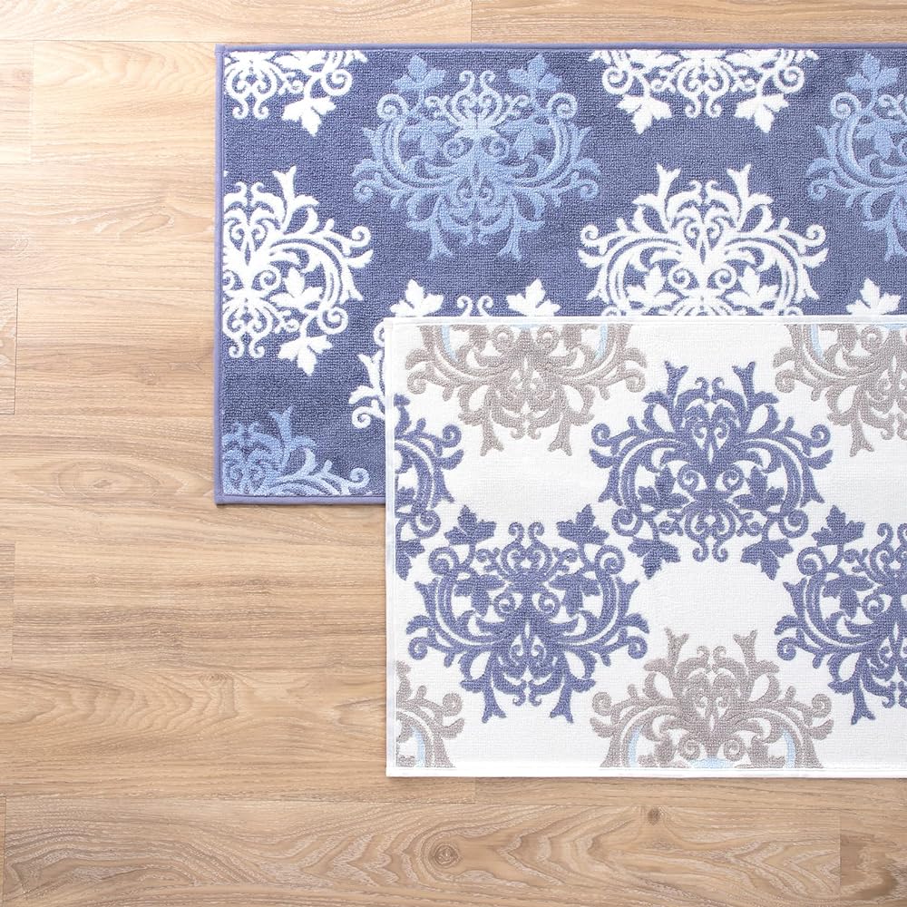 DaiDo Dress Leaf 2 Kitchen Mat Long Mat White 50x240cm
