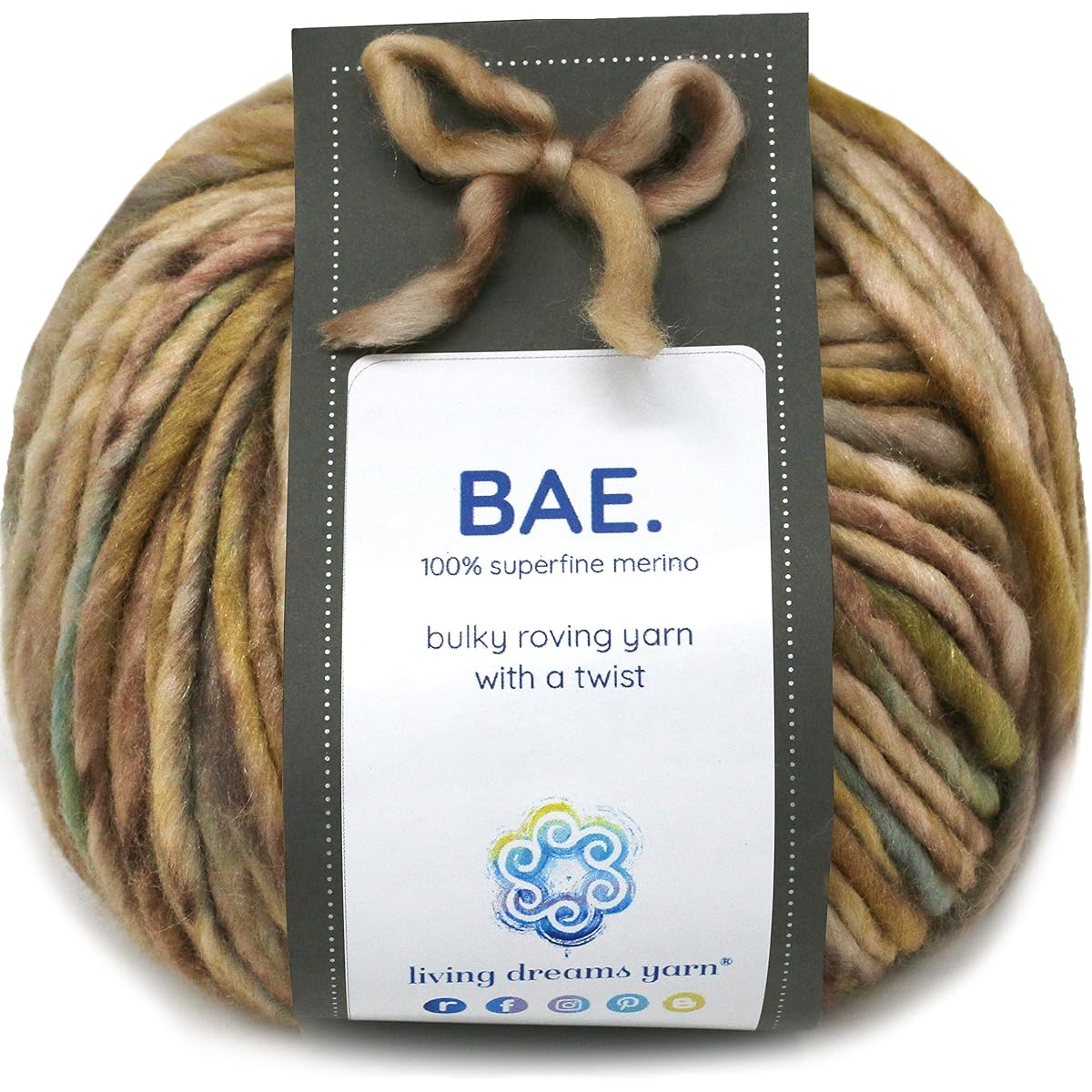 BAE by Living Dreams Yarn. Cuddly, Strong and Super Soft Winter Knits 100% Extrafine Merino Bulky Roving Yarn, Lovenest