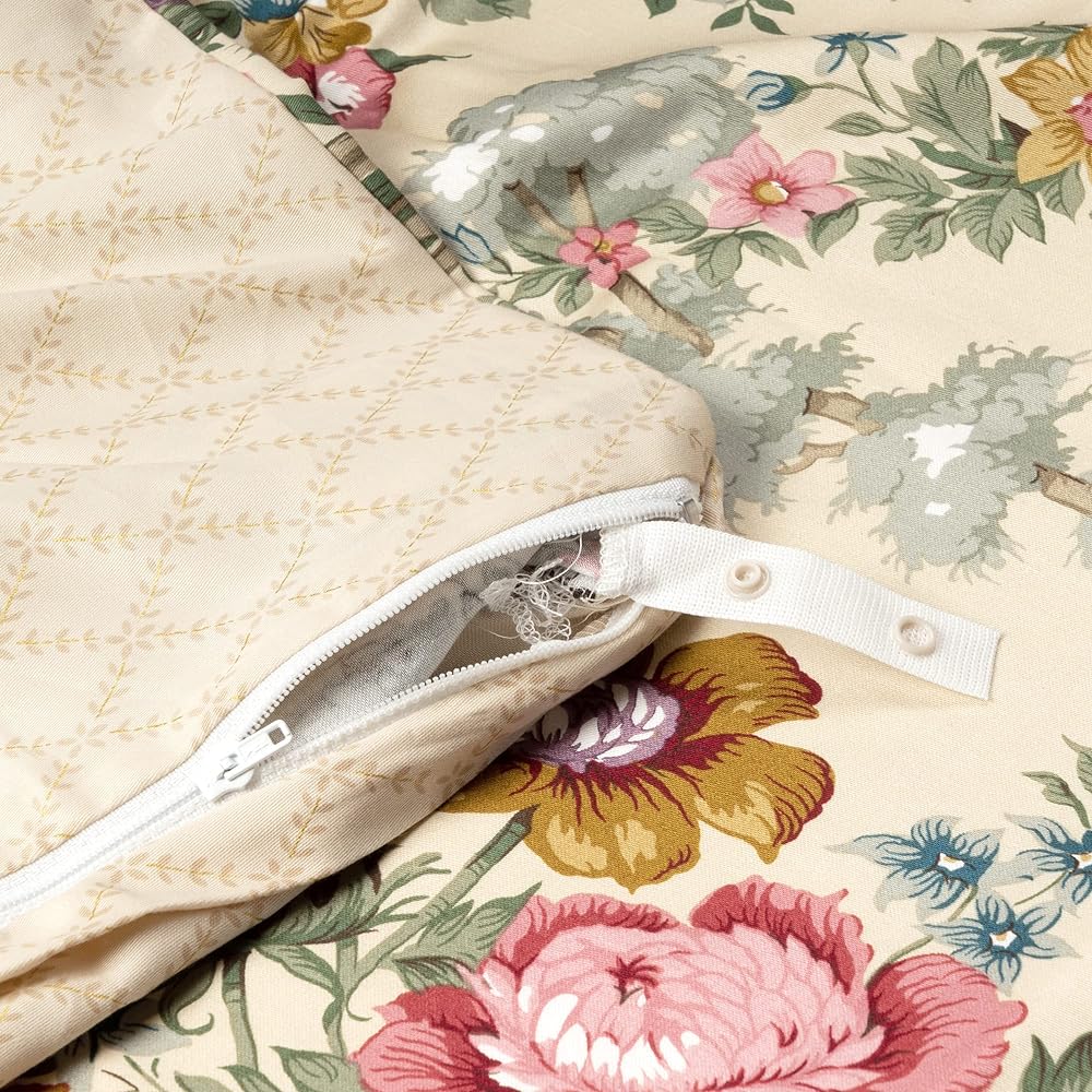 nishikawa [Nishikawa] Duvet Cover Double Sanderson Rose Chateau (Chatsworth) Washable Satin Quick Snap Fully Opening Zipper Easy Convenient Stylish Multi PTN0107782M