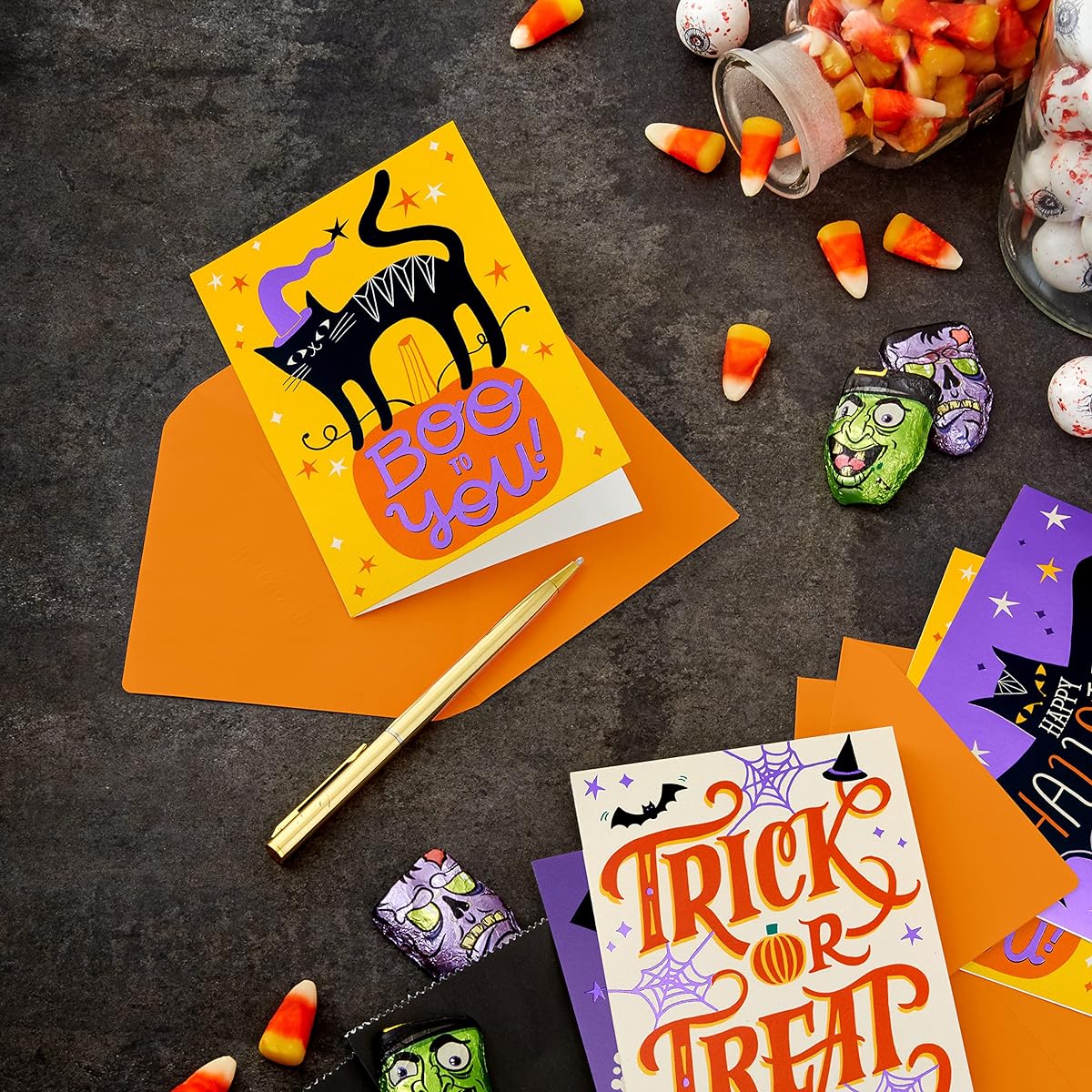 Hallmark Halloween Card Assortment - Season's Creeping (24 Cards with Envelopes)