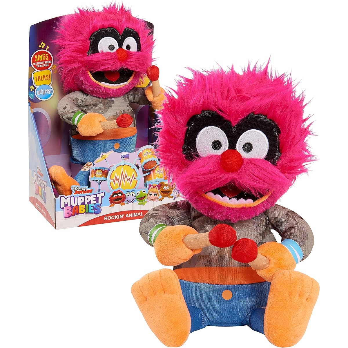 Just Play Muppet Babies Rockin' Animals Animated Plush Toys Officially Licensed for Ages 3 and Up