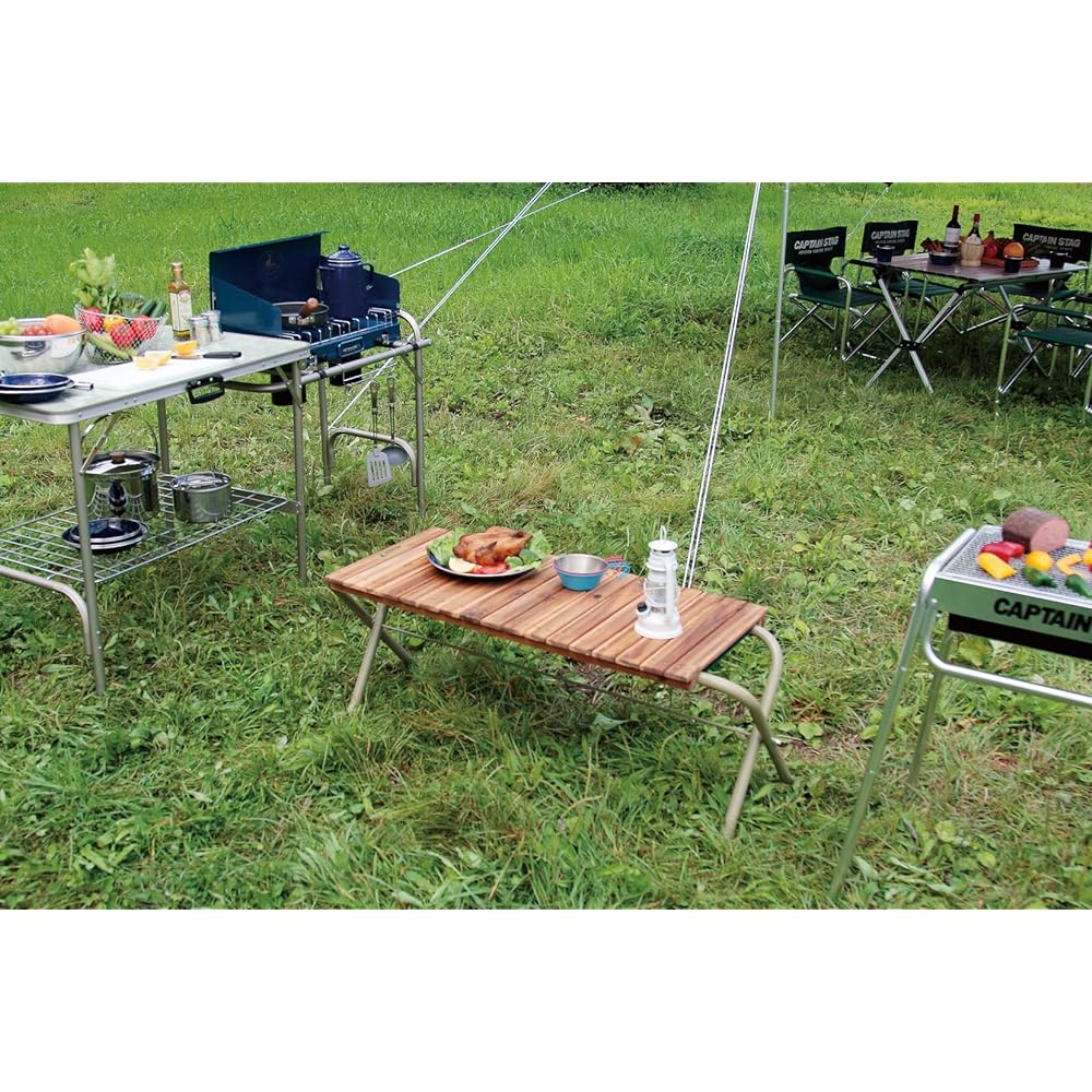 CAPTAIN STAG Low Table Scaffold Slatted Freeboard Table&Board [89 x 41cm/52 x 41cm] CS Classics