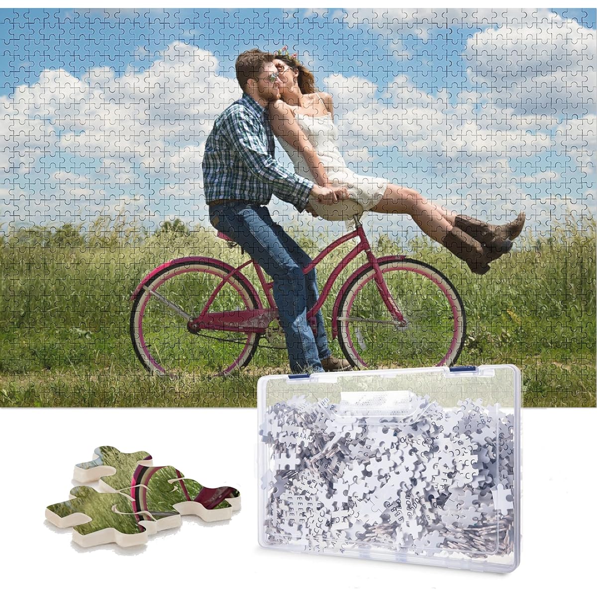 Dargr Custom Jigsaw Puzzle from Photos 1000/500/300 Pieces Customized Personalized Wooden Puzzle Gift for Family, Wedding, Pets 1000 Pieces (29.5" x 19.7")