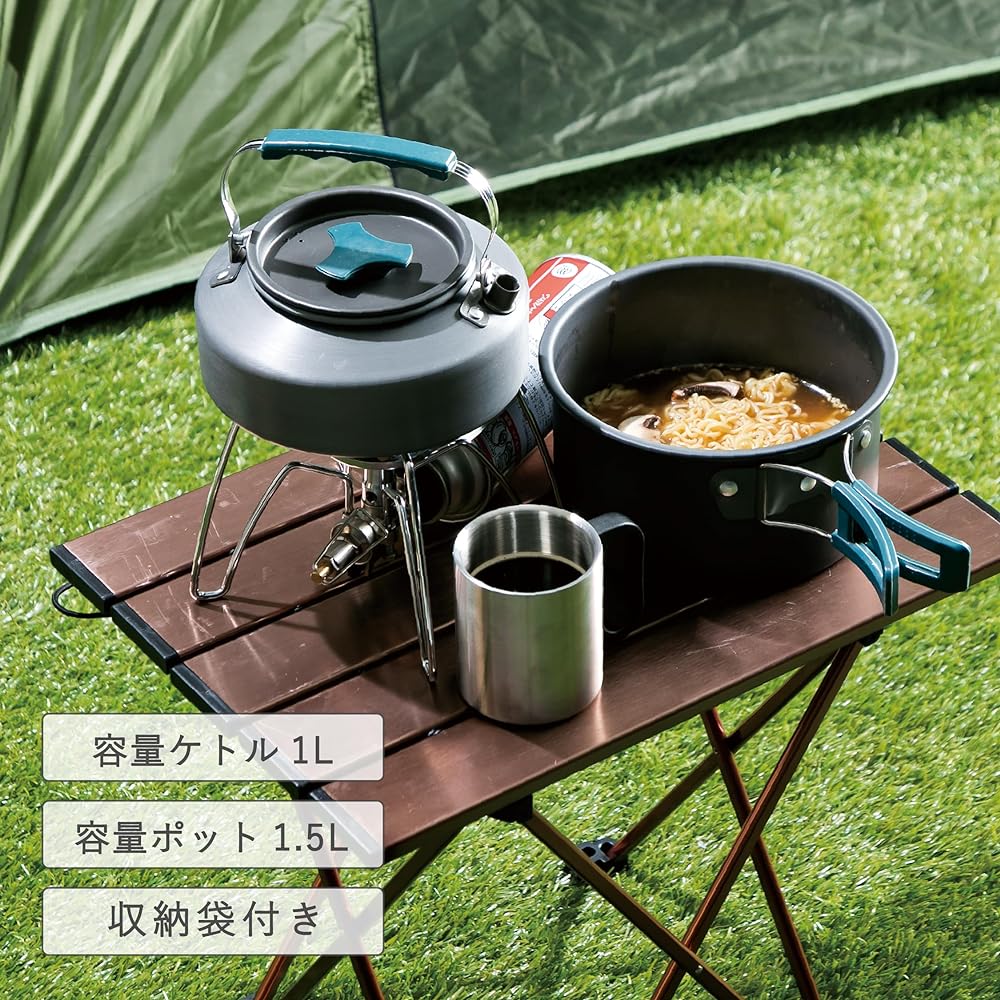 Takeda Corporation [Camping/Pot/Kettle/Lightweight] Gray 18 x 18 x 11 cm Outdoor Cooker Set SH20-NK2