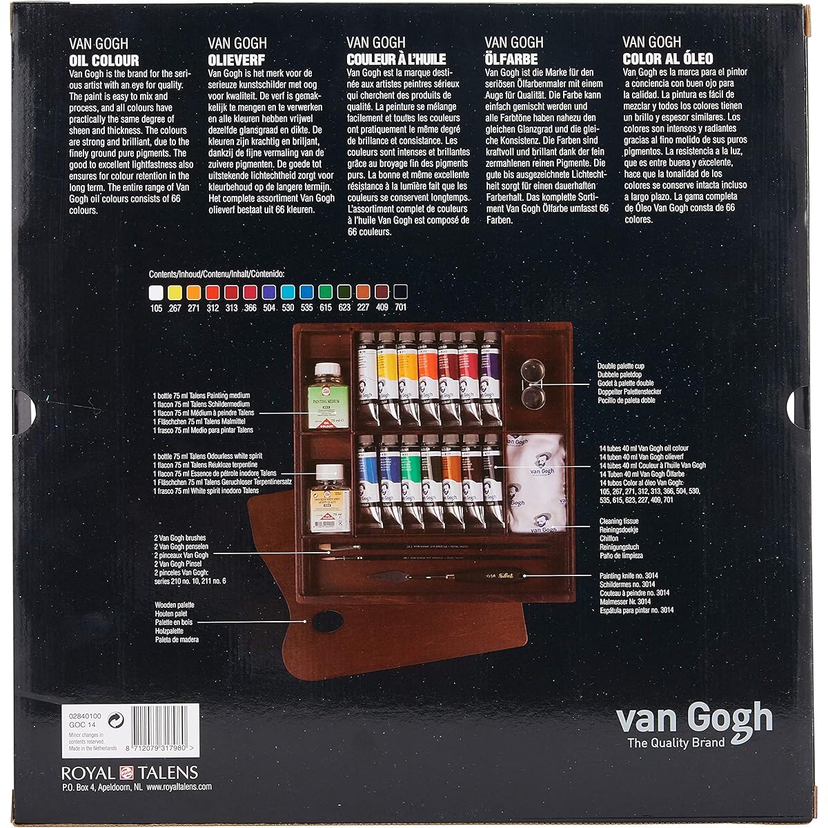 Van Gogh Oil Inspirational Wooden Box Set