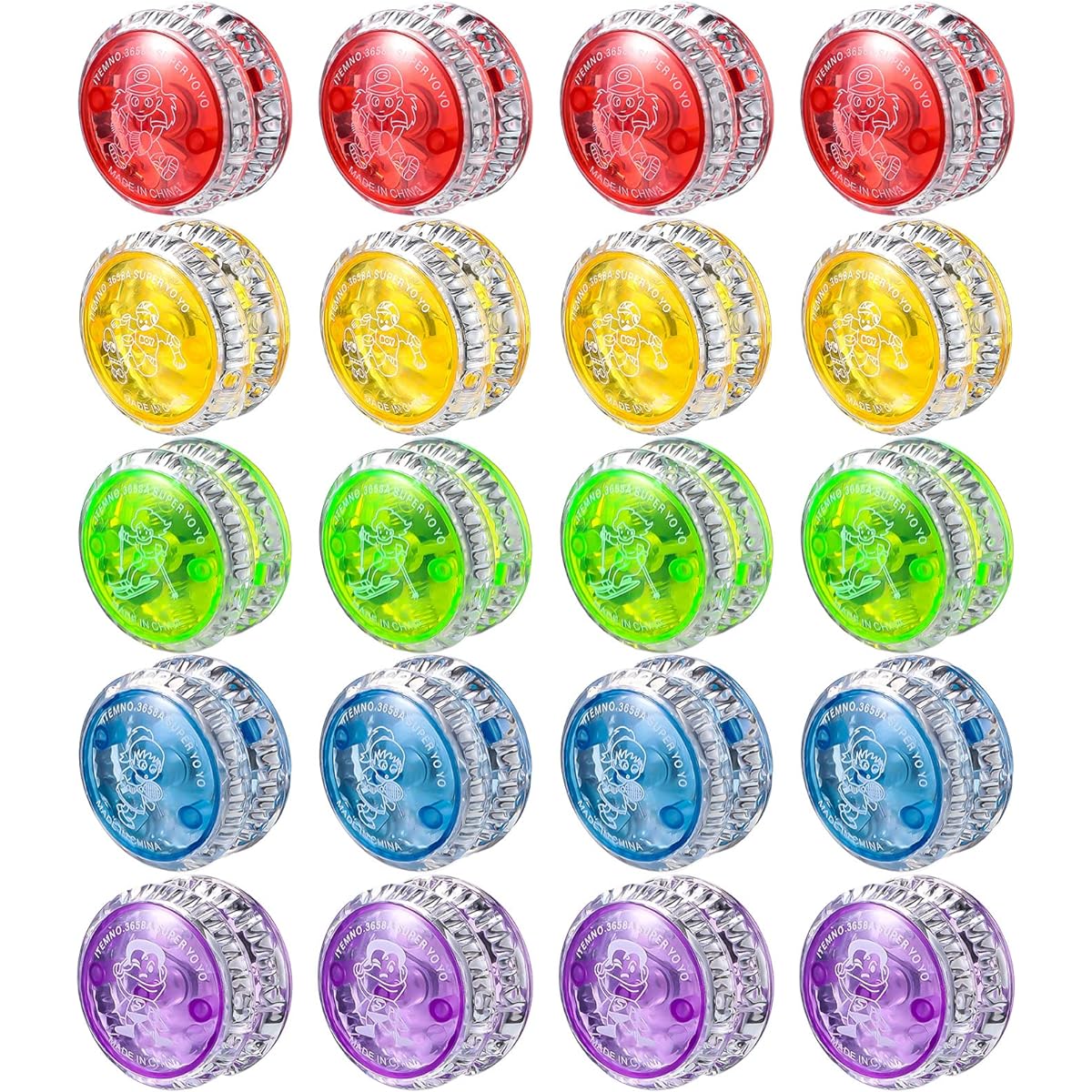 60pcs Light Up Yoyo Balls Bulk LED Responsive Balls Colorful Plastic Reactive Bearing Balls Toys Party Favors Kids Birthday Classroom Goodie Bag Fillers