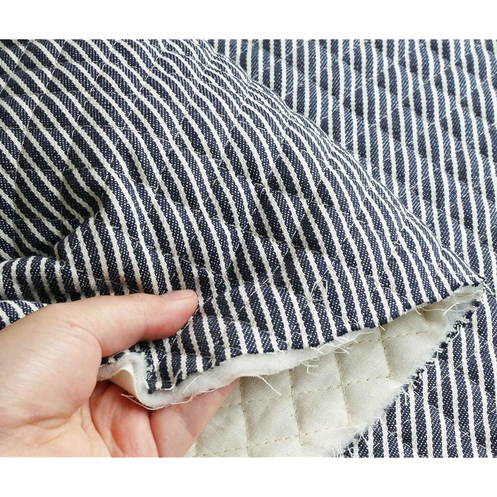Nippon Chuko NBK Hickory Stripe Pattern Fabric Quilting Type 105cm Width x 5m Cut Cut 3A Navy/White Q1015-3A Crafts/Handmade Supplies