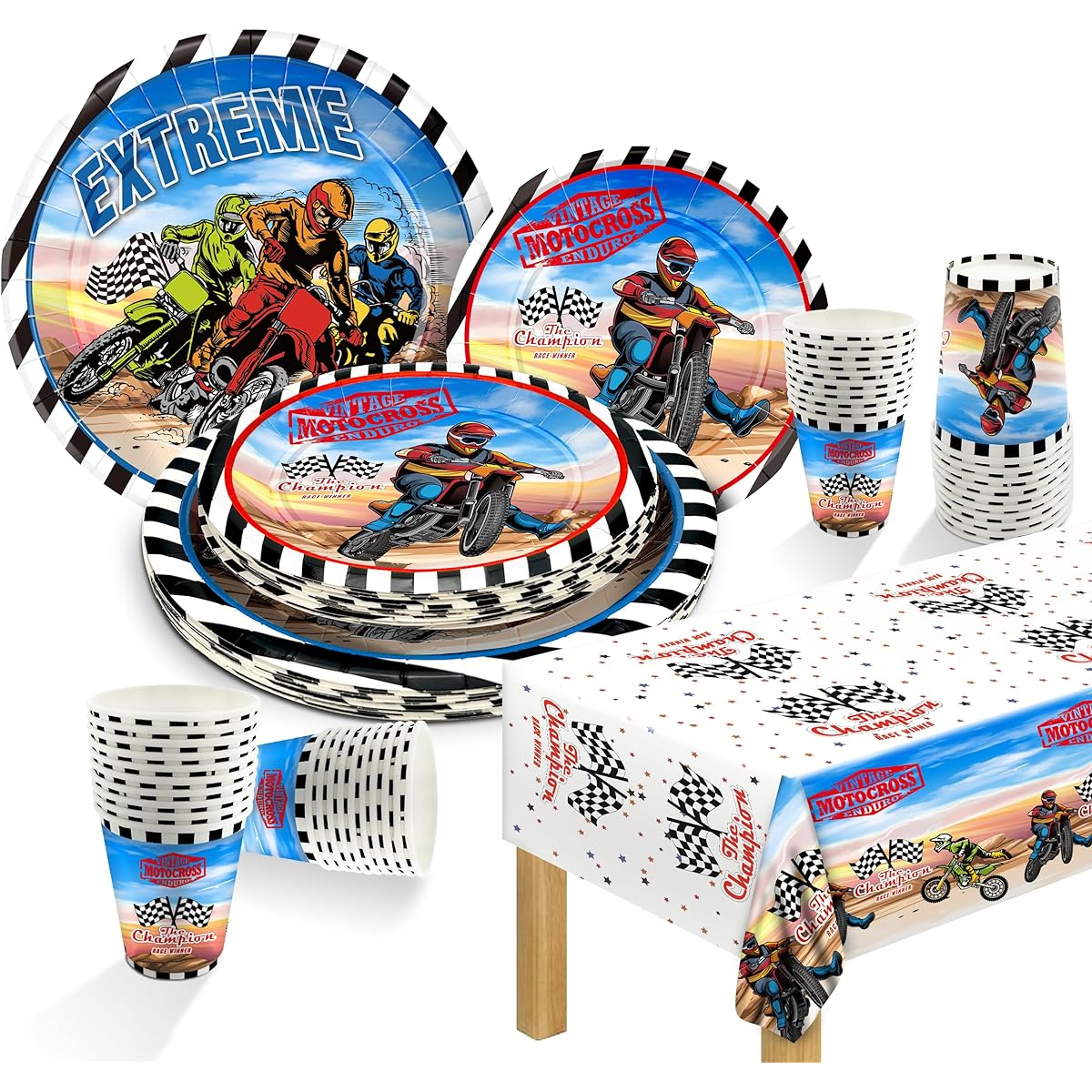 Dirt bike party decorations for 20 people