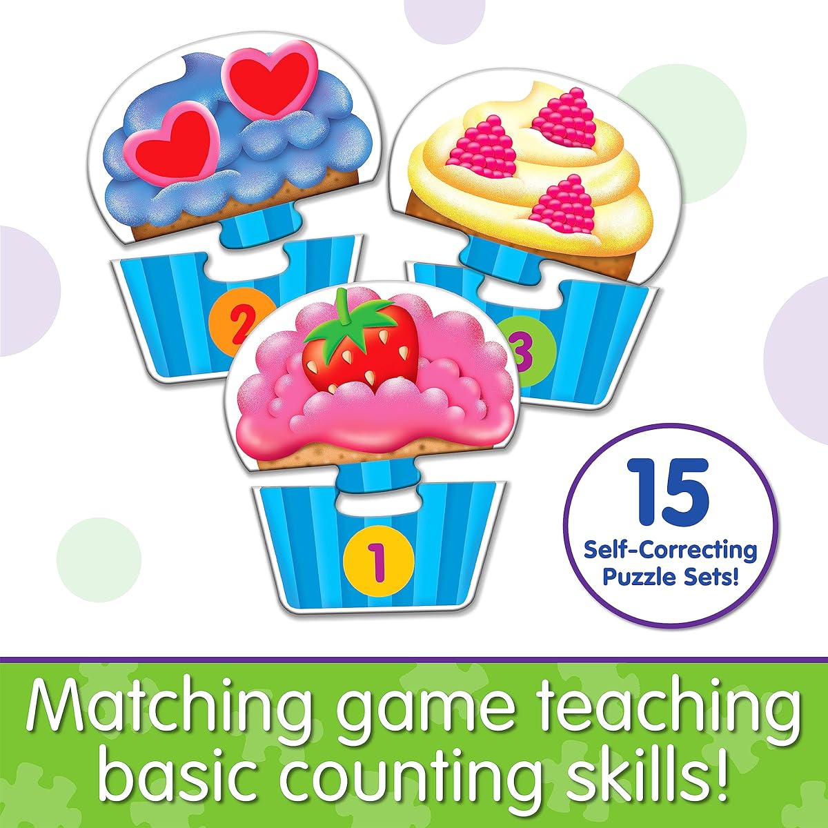 The Learning Journey: My First Match It - Cupcake - 15 Piece Self-Correcting Matching Puzzle - First Learning Toy for Toddlers Ages 2-5 - Award-Winning Toy