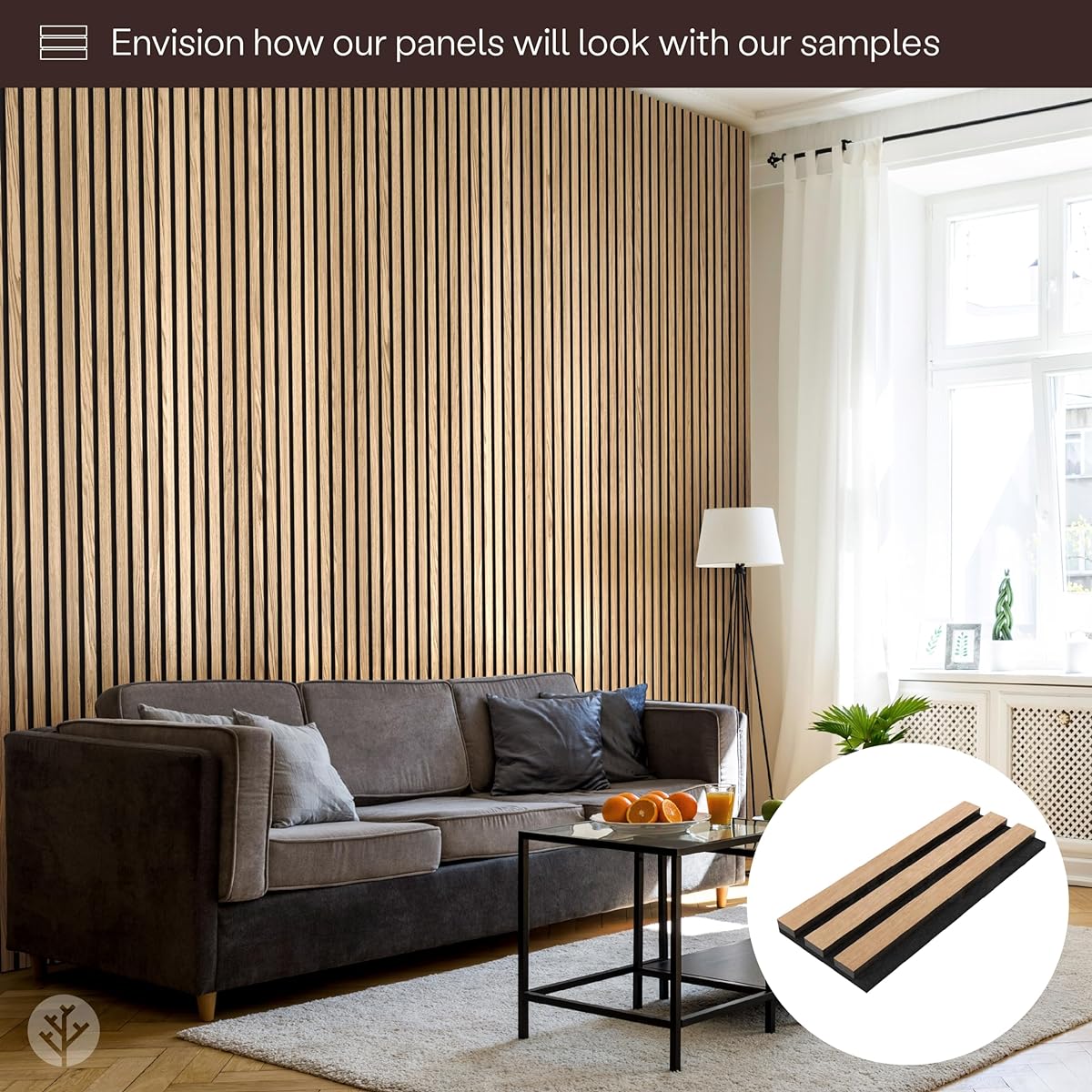 Slatpanel - Sample Pack - SLATPANEL - Natural Oak Smoked Oak Natural Walnut Natural Oak (Gray) - 3D Wall Panels - Acoustic Panels - Interior Walls - Decoration - Luxury Wood Veneer Panels