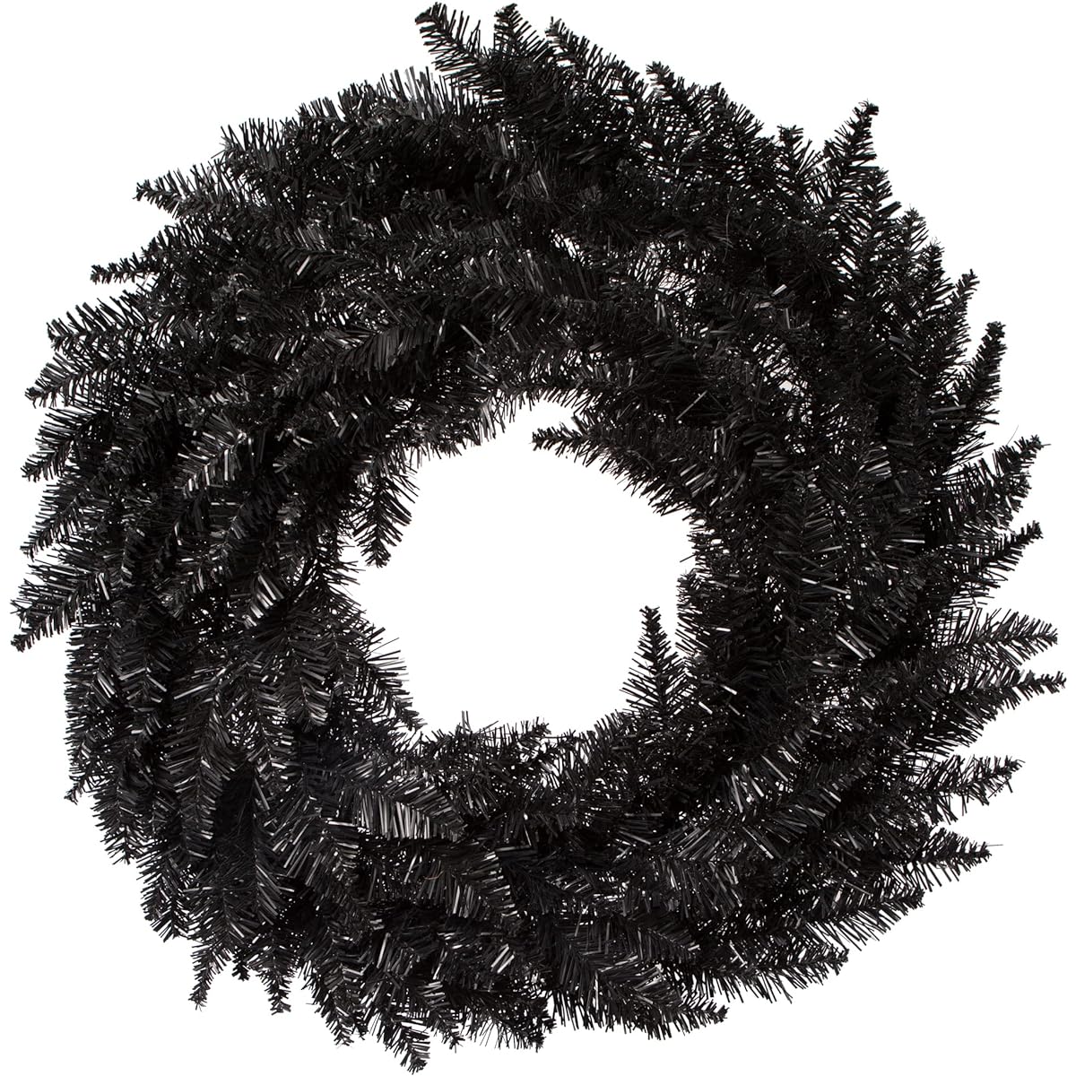 Vickerman 60" Black Fir Artificial Christmas Wreath - No Lights - Fake Christmas Wreath - Indoor Seasonal Home Decoration