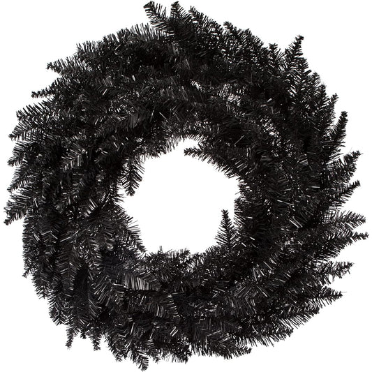 Vickerman 60" Black Fir Artificial Christmas Wreath - No Lights - Fake Christmas Wreath - Indoor Seasonal Home Decoration