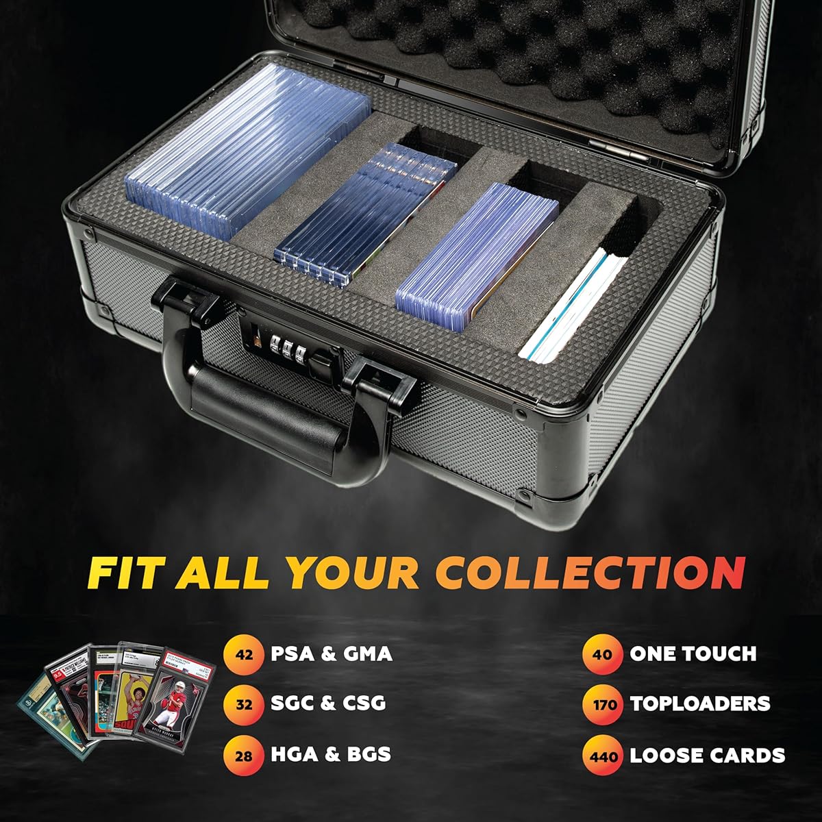 Panopply Premium Grading Card Case 40+ [PSA BGS CSG SGC HGA] Grading Card Storage Box PSA Card Case Grading Sports Card Storage Box Card Slab Case for Grading Cards Sports Card Case Grading Card Holder