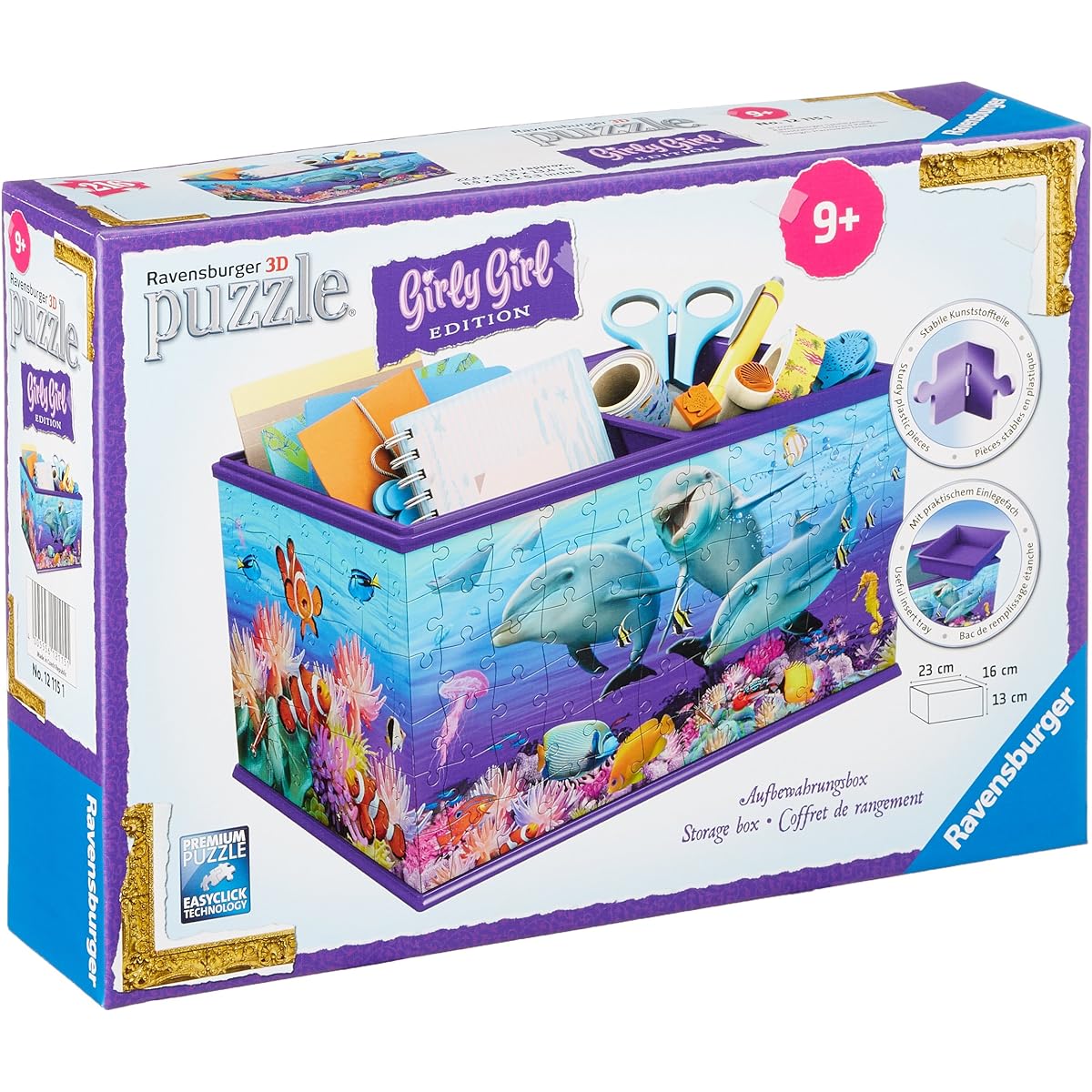 Ravensburger Storage Box Underwater Design 216 Piece 3D Puzzle, Multicolor
