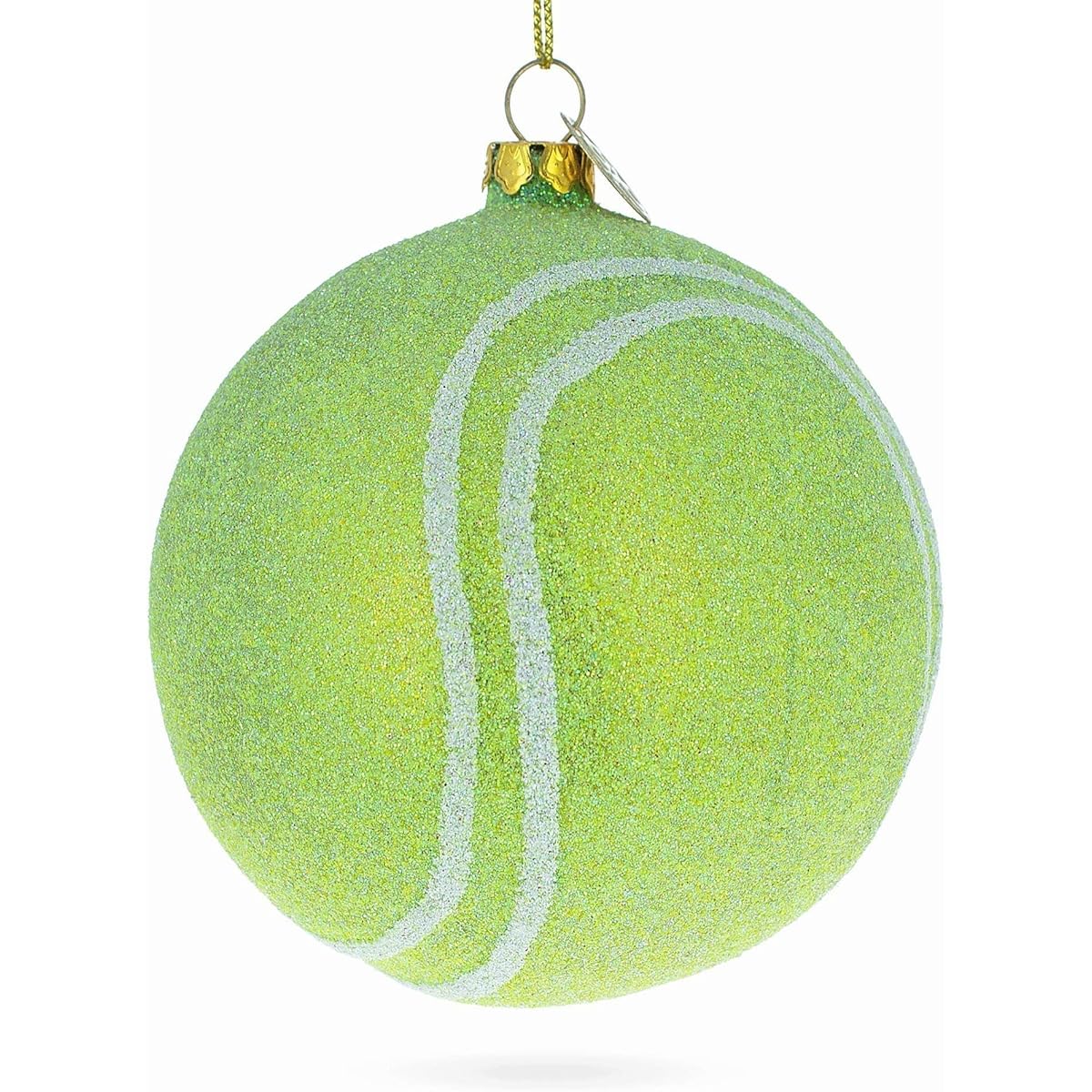 tennis ball glass christmas ornament