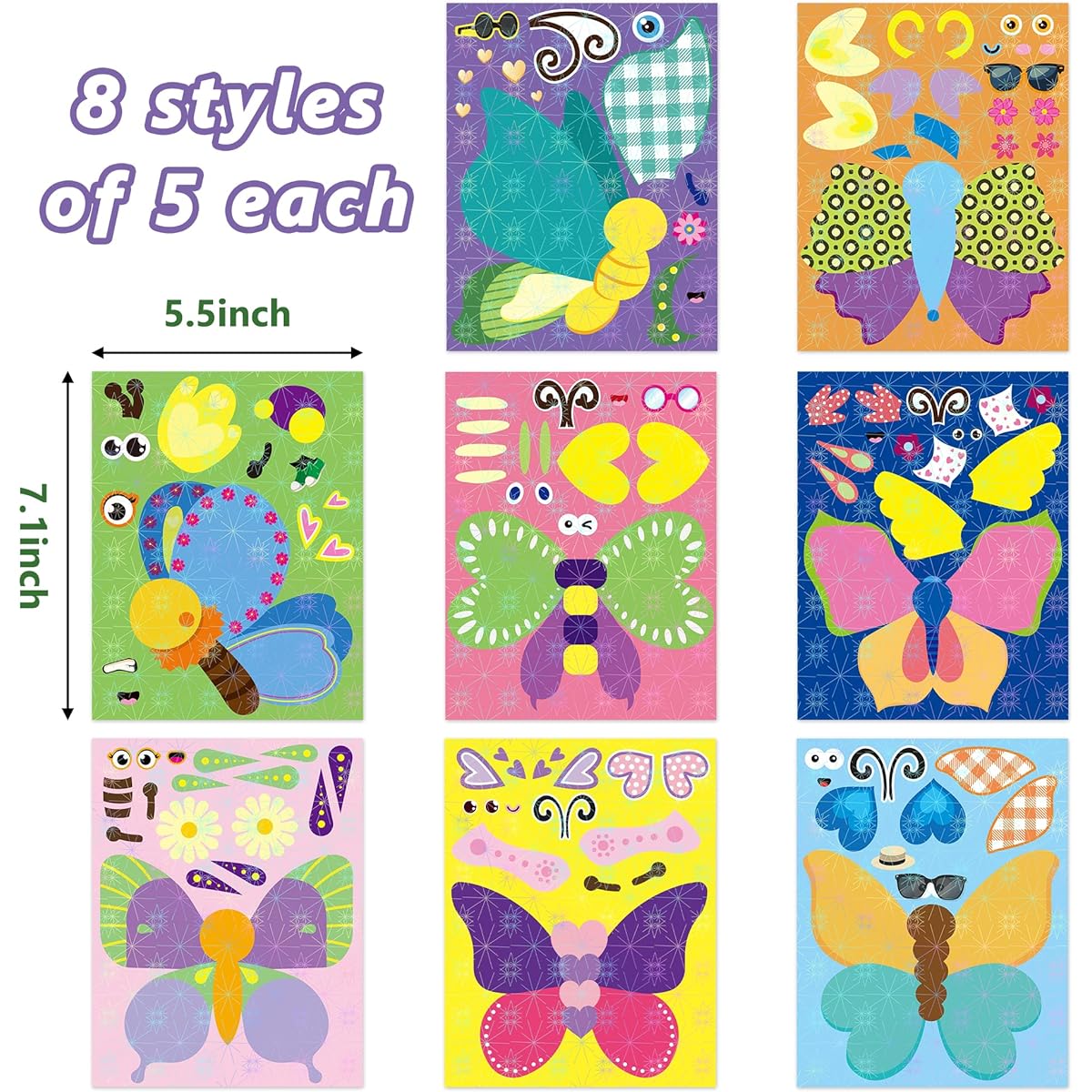 HubirdSall Butterfly Stickers 40pcs