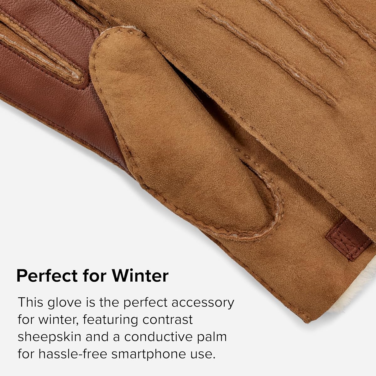 UGG Men's Contrast Sheepskin Tech Gloves