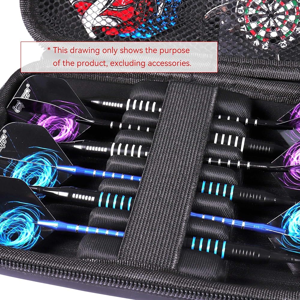 CyeeLife Dart Case Storage PU Dart Carrying Case (for 6 darts)