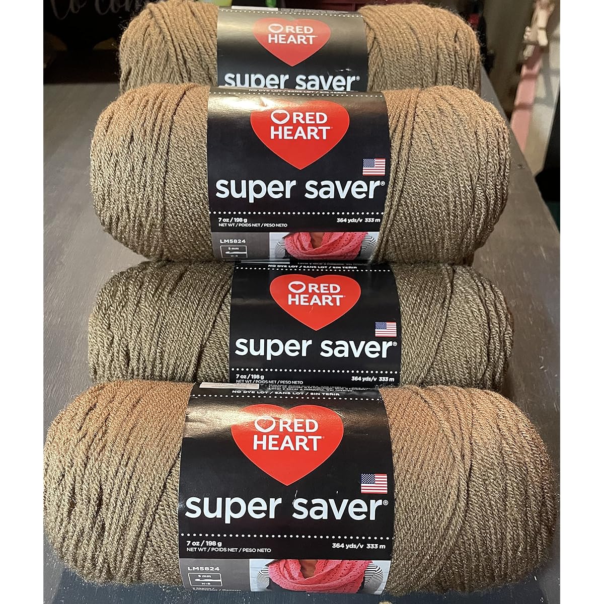 Red Heart 98799 Super Saver Yarn 6 Pack Cafe Latte