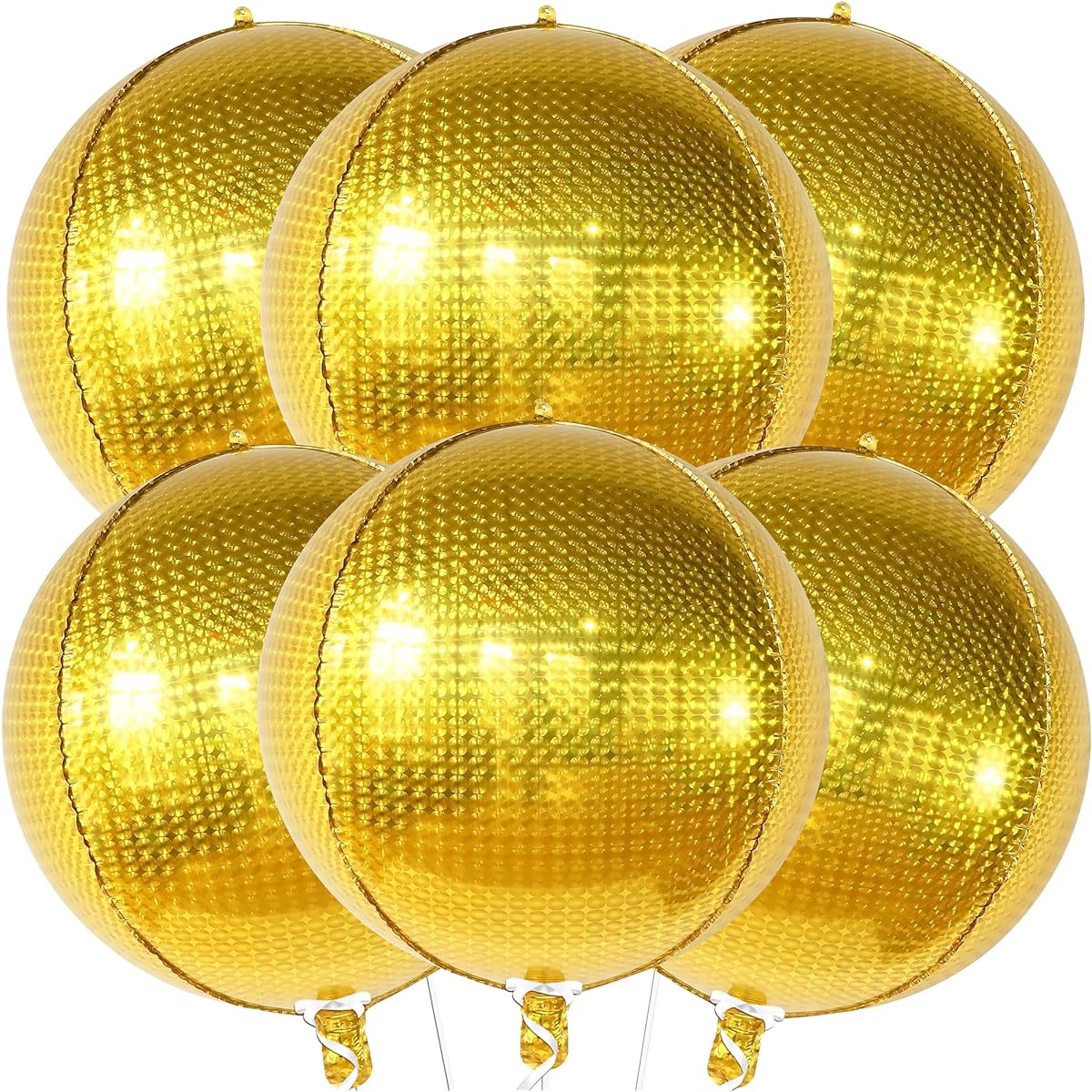 Large Gold Balloons for Disco Party Decorations - Pack of 6 | Disco Party Balloons | Disco Balloons | Metallic Gold Balloons Bachelorette Party Decorations | New Year's Eve Party Supplies 2023