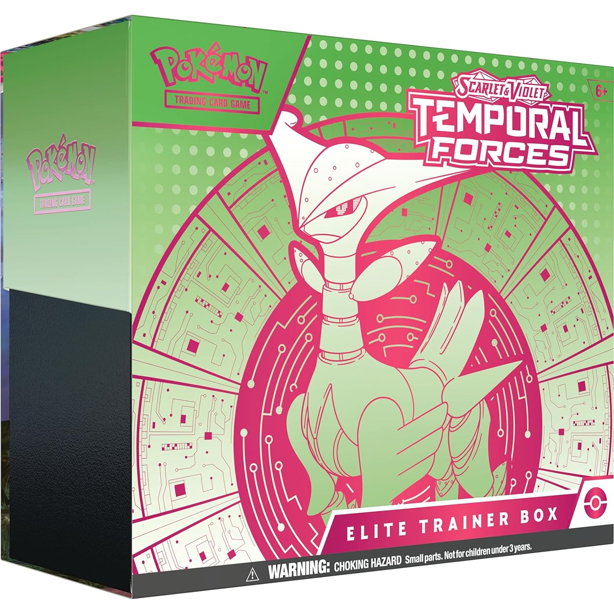 Pokemon TCG: Scarlet & Violet—Temporal Force Elite Trainer Box – Iron Leaf (1 Full Art Iron Spike Promo Card, 9 Boosters & Premium Accessories)