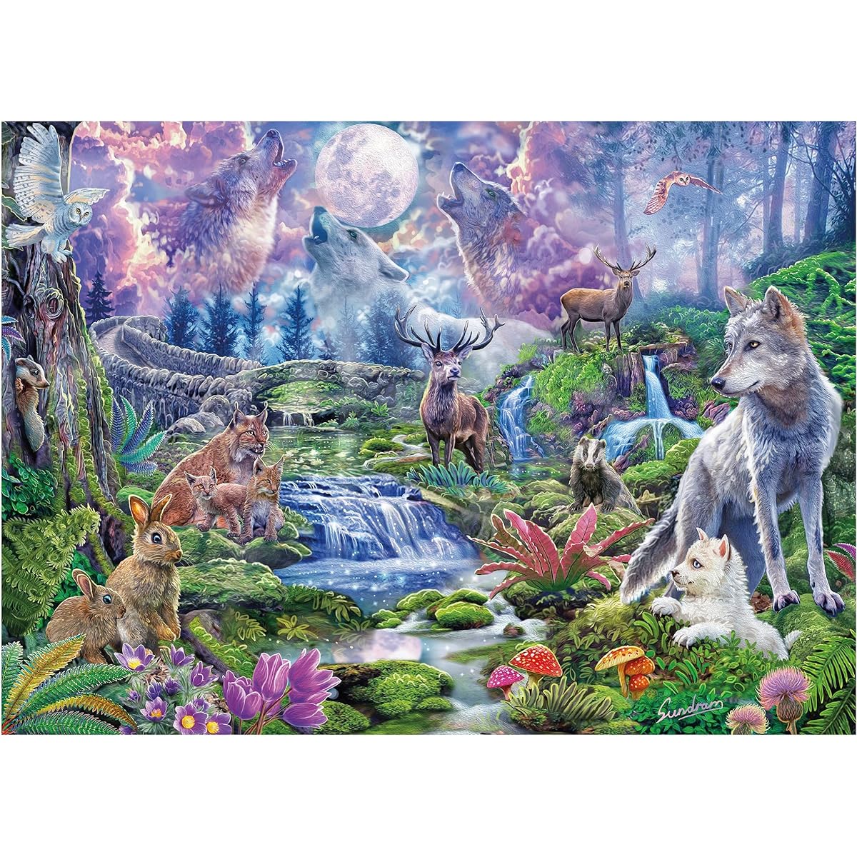 Ceaco - Wild - Moonlit Wolf - 1000 Piece Jigsaw Puzzle