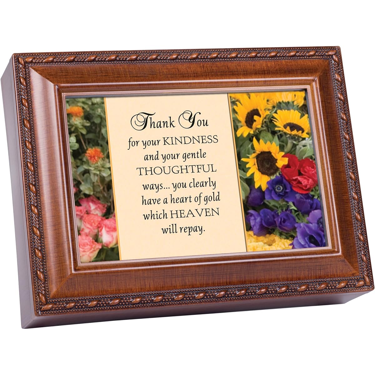 Thank You Woodgrain Cottage Garden Traditional MusicボックスPlays Thats What Friends Are For