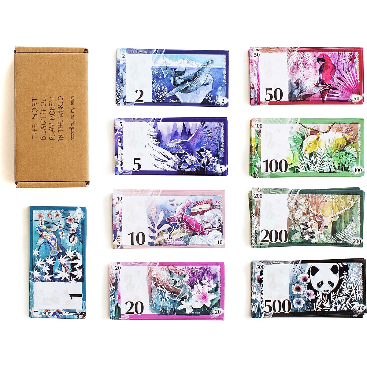 Lorikeet Creations The Most Beautiful Play Money in The World (According to My Mum) Watercolour Illustrated Pretend Money