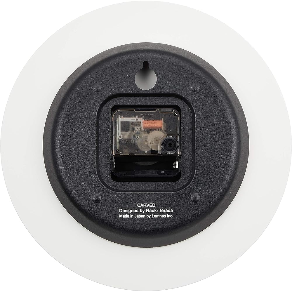 Lemnos Wall Clock Analog Carved Line White CARVED line NTL10-04C Lemnos