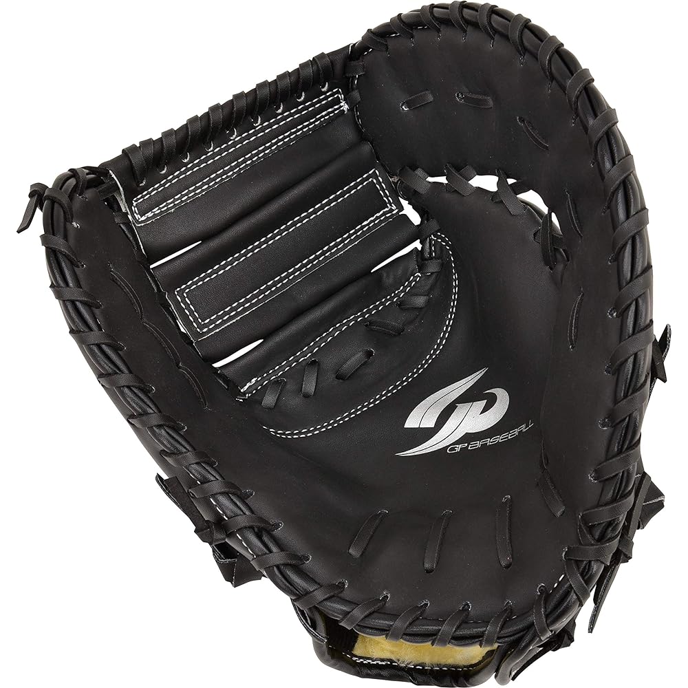 GP Baseball Glove First Mitt for 1st Baseman, Soft Baseball, Grass Baseball, Catch Ball, Black, For Right-handed Throwing, For Left-handed Throwing