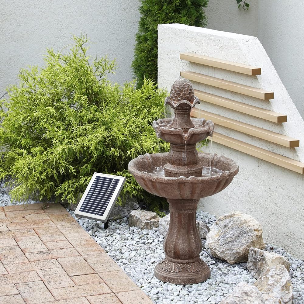 Takasho Fountain Solar Patio Fountain STF-08 Gray