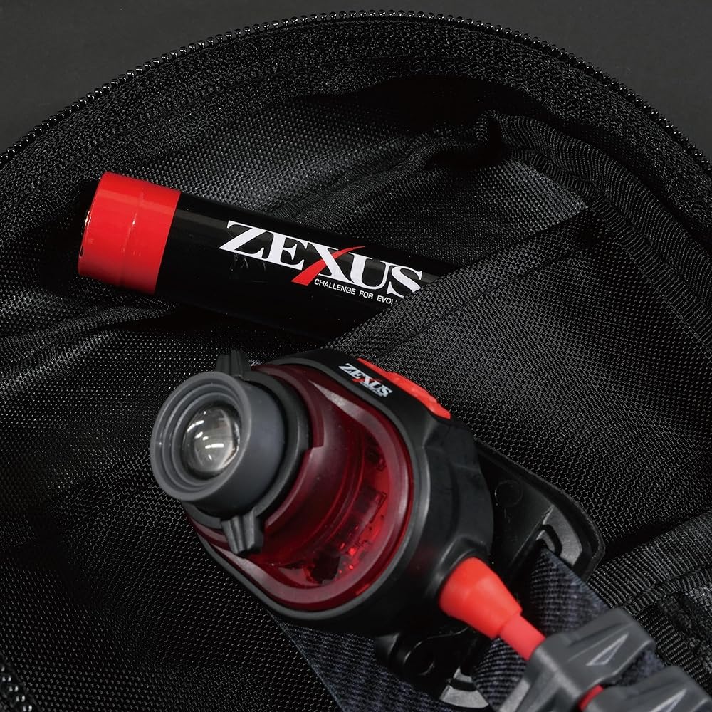 ZEXUS LED Light ZX-R390 Rechargeable Regular Model/ZEXUS 15th Anniversary Model with Soft Case [Maximum 750 Lumens Main LED Lighting Time: Up to 64 Hours White/Red]