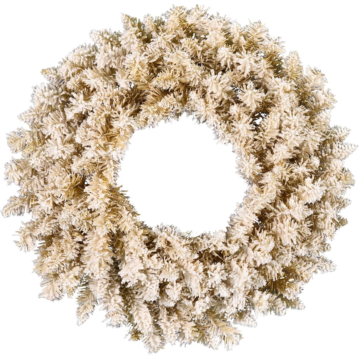 Vickerman 36" Brushed Gold Artificial Christmas Wreath, No Lights - Faux Fir Christmas Wreath - Indoor Seasonal Home Wall Decor