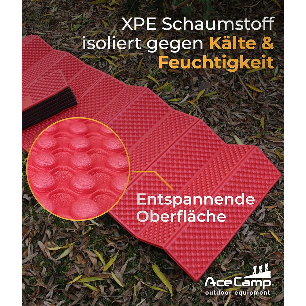 AceCamp Folding Leisure Seat Leisure Mat Folding Pad Mat Portable Lightweight Cushion for Outdoor Camping Indoor Use with Storage Case