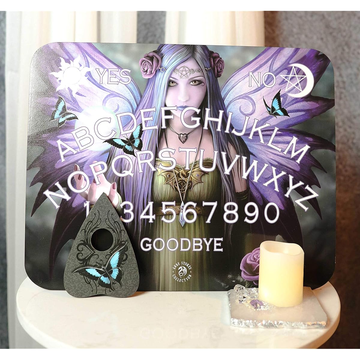 Ebros Illustrated Ouija Spirit Board Game Planchette MDF Wood 15" x 12" Fantasy Supernatural Magic Dark Art Gaming Fan Novelty Gift (Mystic Aura by Anne Stokes)