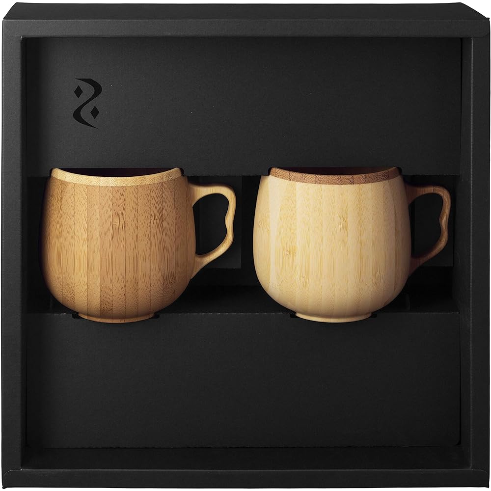 RIVERET Cafe au lait Mug 350ml Pair Set Dishwasher Safe White/Brown RV-205WB