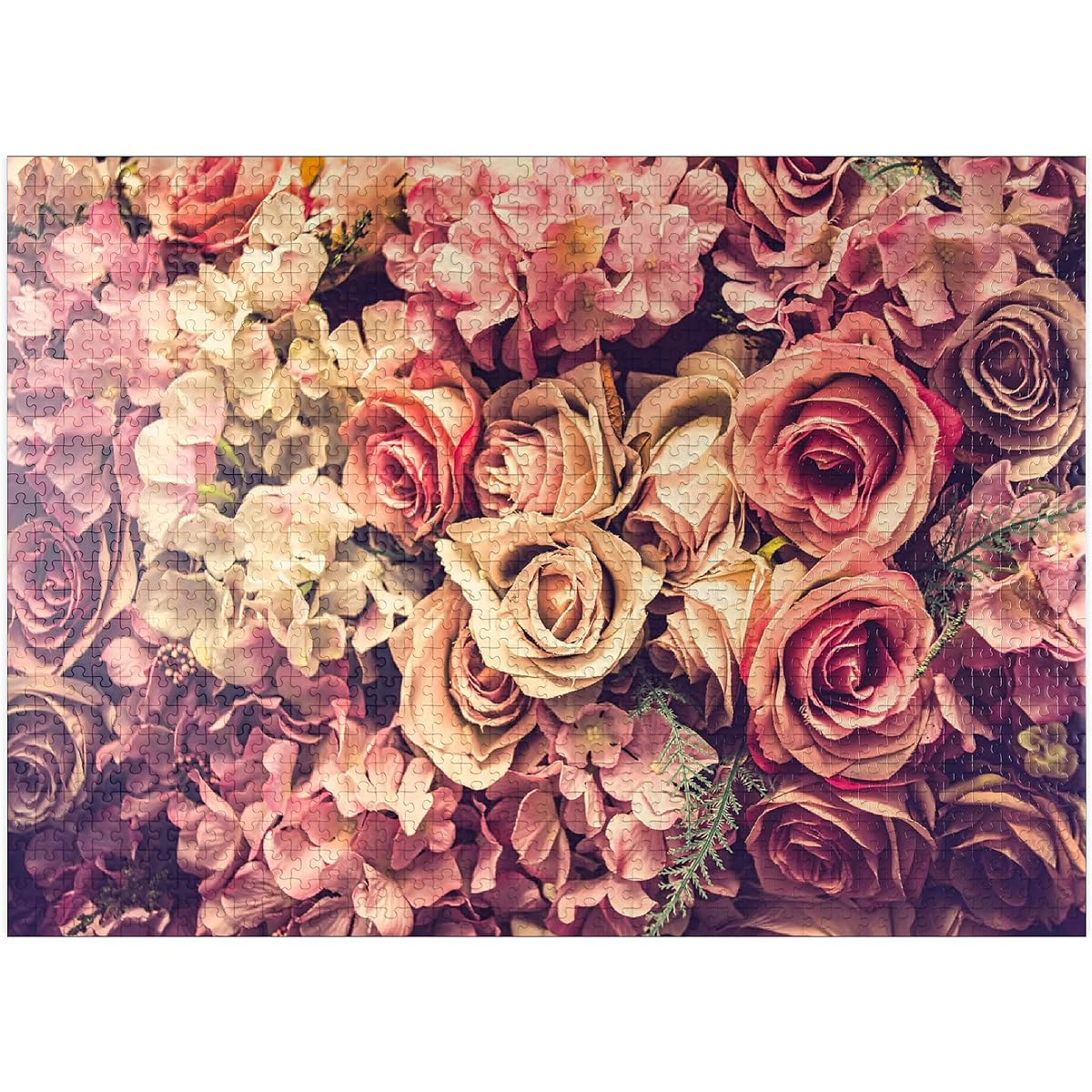 Pink Roses Premium 1000 Piece Jigsaw Puzzle Made in the USA