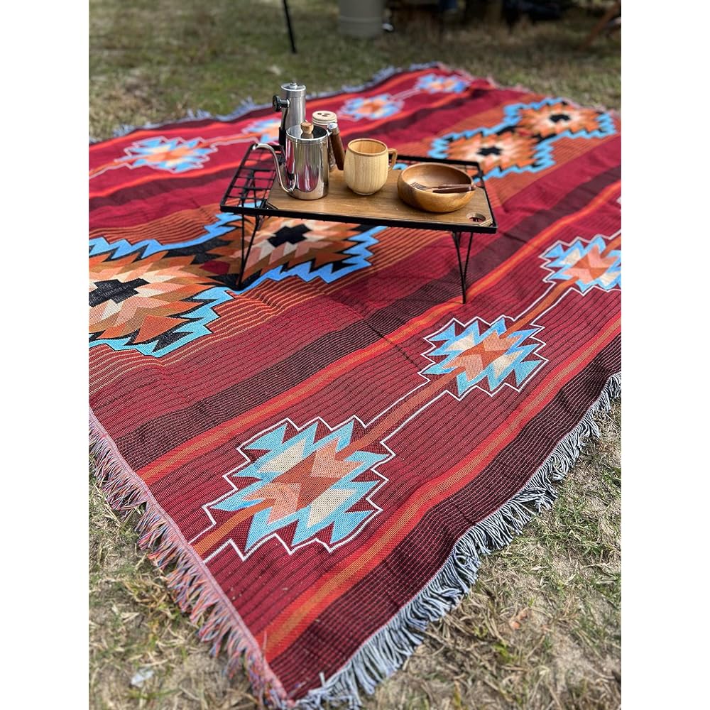 Camping Rug Peel Forest Multi Cover Mexican Rug Native Pattern Ortega Pattern Saddle Blanket Outdoor 160X220cm...