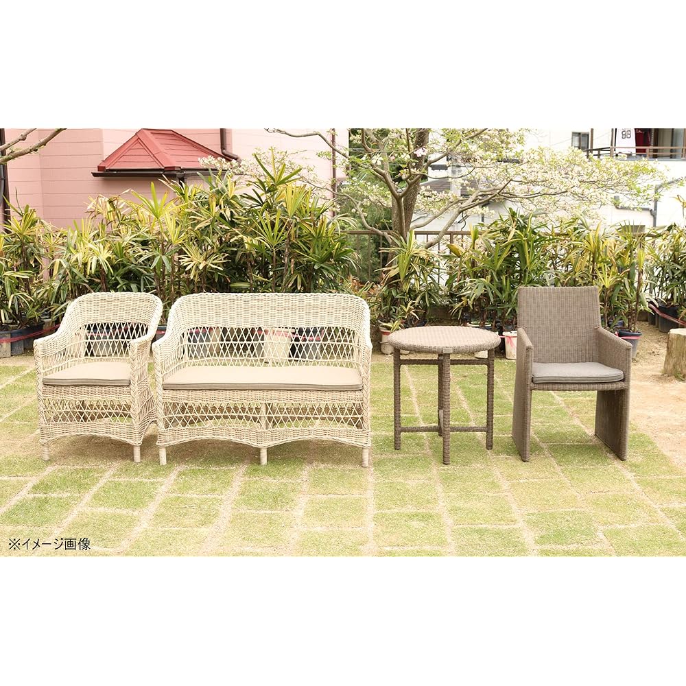 Sunflower Rattan Dining Table Brown Width 60 x Depth 60 x Height 65cm Angel Resort Garden Round Table T190PGY