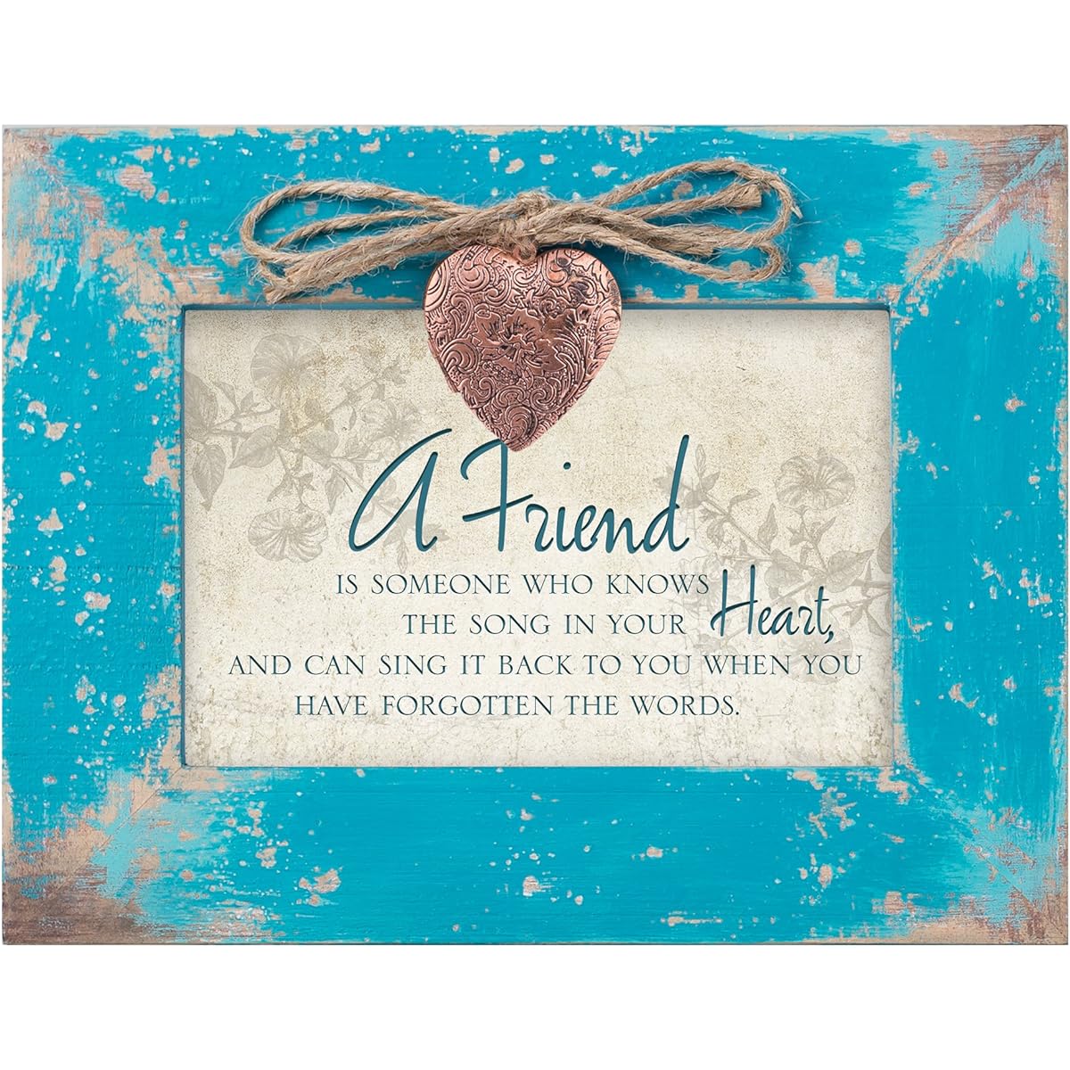A Friend Knows Your Heart Teal Wood Locket Jewellery Music Box Plays Tune That's What Friends are For