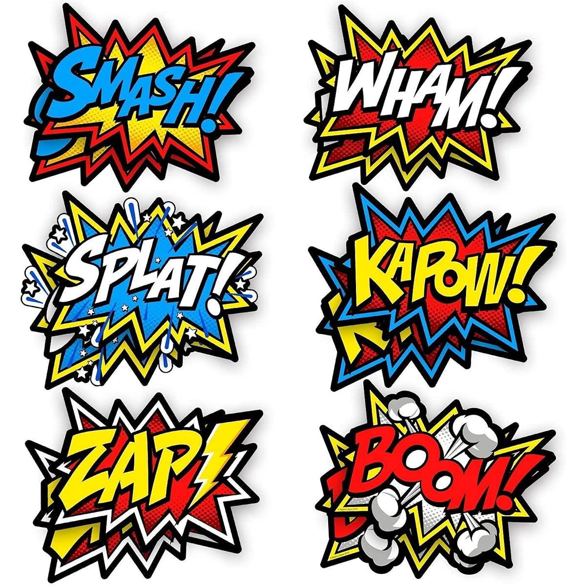 Bigtime Signs XL Superhero Backdrop with 6 Comic Action Words Photo Booth Props - Perfect for Superhero Party Decorations - 4 x 6 Feet - Cityscape Superhero Birthday Decorations Easy to Hang on the Wall