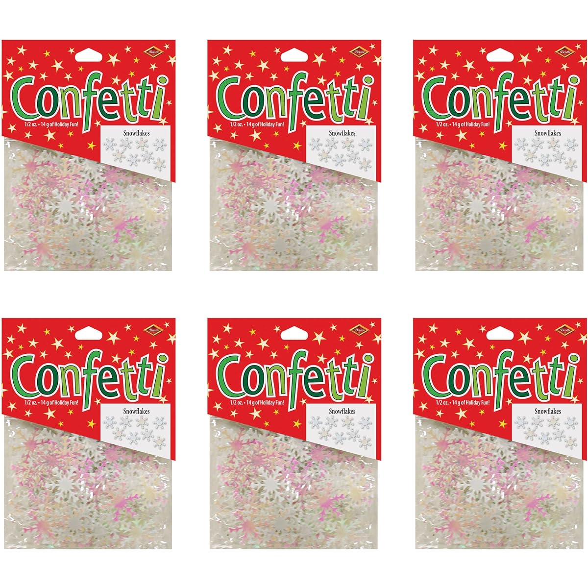 Beistle Rainbow Snowflake Confetti White SCN167AZ6