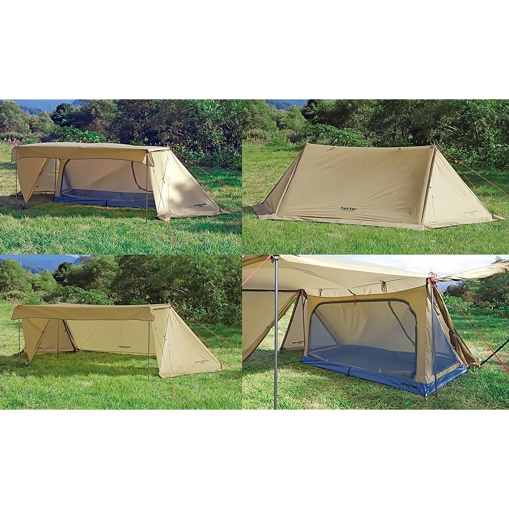 CAPTAIN STAG Tent Solo Tent Pup Tent Solo Base for 1 Person UV Protection Aluminum Pole Waterproof Fly 2000mm/Floor 3000mm Khaki Trekker UA-63
