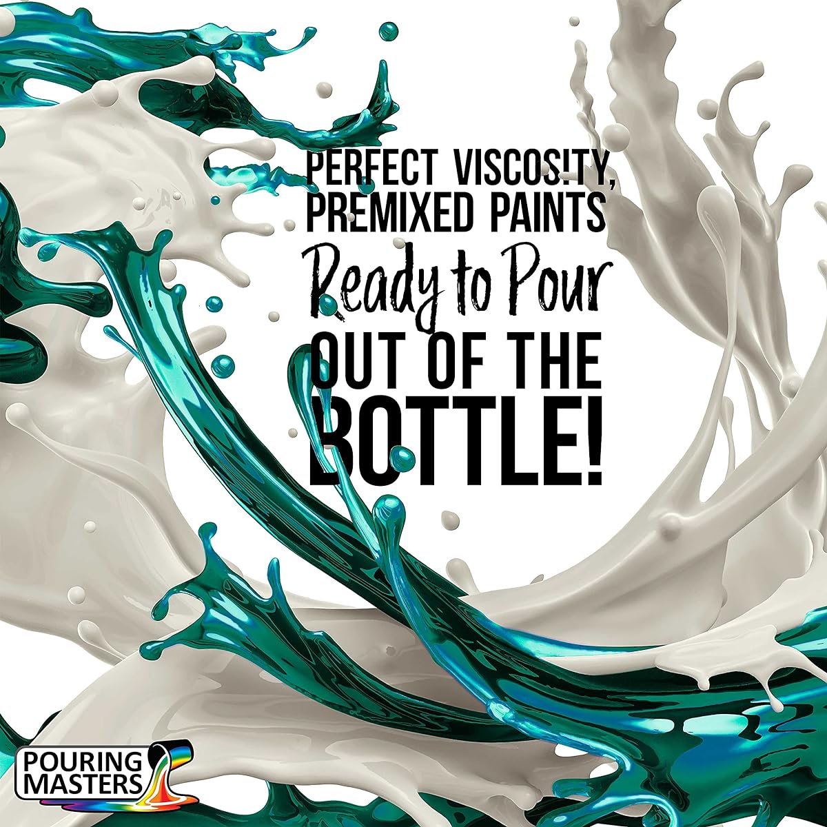 Pouring Masters Magic Aqua/Violet Iridescent Special Effects Pouring Paint - Half Gallon Bottle - Acrylic Ready to Pour on Canvas, Wood, Paper, Crafts, Tile, Rock and More