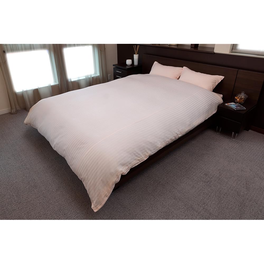 Hotel Style Satin Stripe Cover Regina Bed Sheets (Box Type) Queen Size Pink HS44050-127